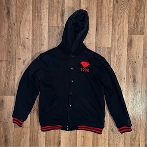 Diamond Supply Co. Black and Red Varsity Jacket